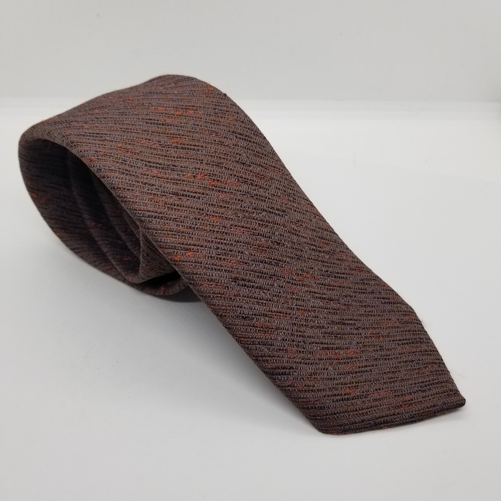 Austin Manor textured tie copper coral blue 3.25 in wide 57.5 in long